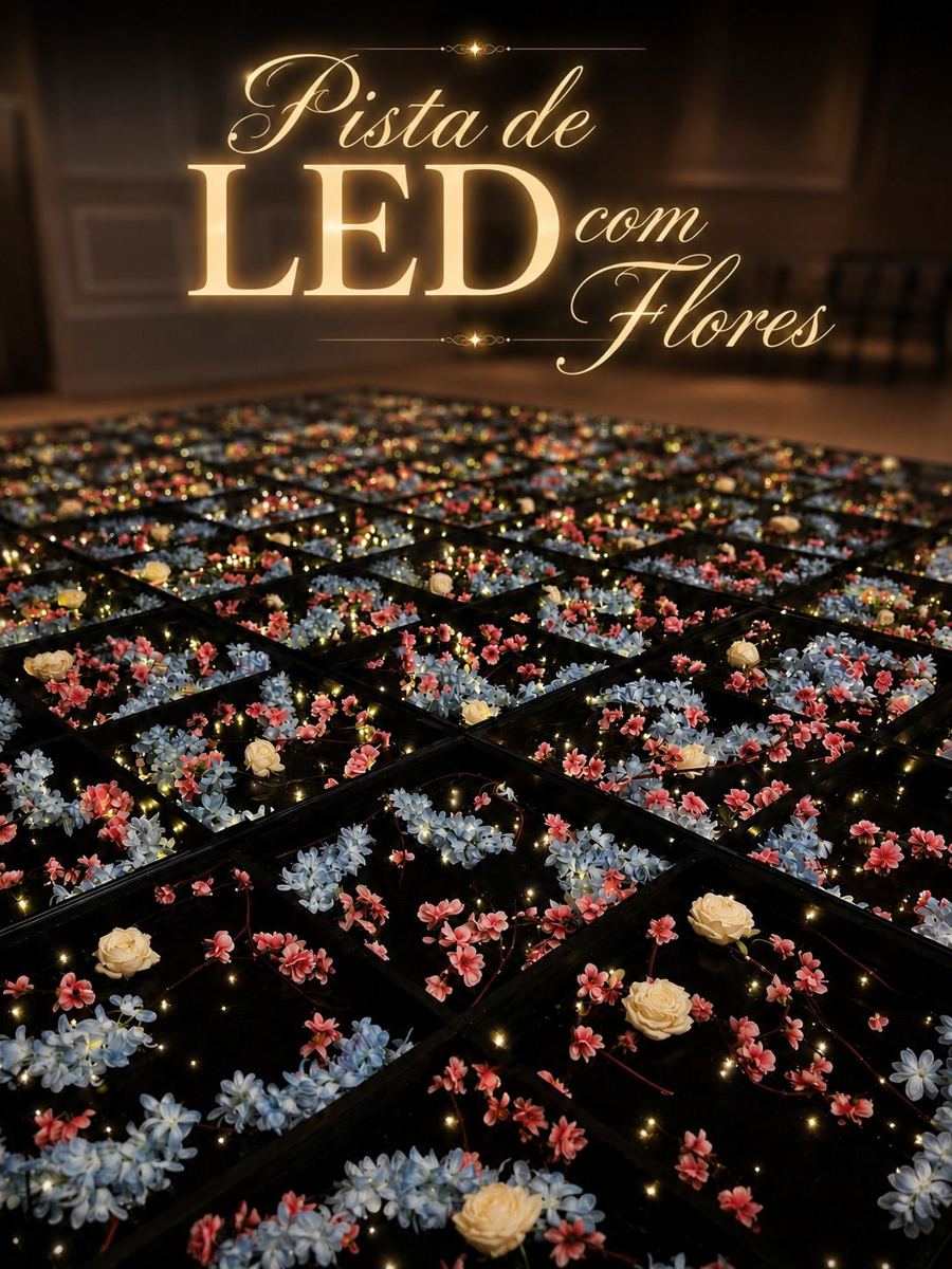 Pista de LED com flores